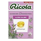 Ricola Alpen Salbei, 50g Böxli Original Schweizer Kräuter-Bonbons mit 13 Alpenkräutern,...