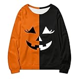 Gsheocm Pullover Herren Sommer;Sweatshirt Jacke Herren Herren Damen Paar Halloween Pumpkin...