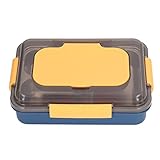 Miokycl Lunchbox aus Edelstahl, Drei Abschnitte, Auslaufsicher, Tragbare Bento-Box mit...