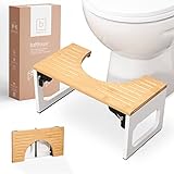 Benkstein Toilettenhocker Erwachsene - Toilettenhocker Holz - Klohocker Toiletten Hocker -...