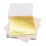 REQAG 100 Blatt Blattgold Blattsilber Imitation Blattgold zum Basteln Schlagmetall...