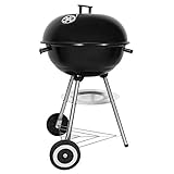 SunJas Holzkohlegrill Kugelgrill Rundgrill mit Deckel Grill mit Rädern und Griff...
