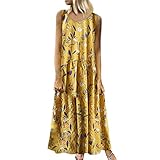 Generisch O-Ausschnitt Maxi Blumendruck Bohemian Vintage-Größe Frauen Plus Kleid...