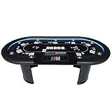 Home Deluxe - Pokertisch Full House - mit LED Beleuchtung und Getränkehalter, für bis zu...