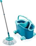 Leifheit Set Clean Twist Disc Mop Ergo 2.0 mit Rollwagen, Bodenwischer mit Mikrofaser...