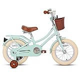 STITCH MANCHI 12 Zoll Kinderfahrrad mit Korb & Stabilisatoren für 2-4 Jahre alte Mädchen...