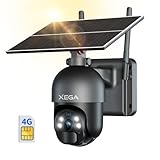 Xega 3G/4G LTE Überwachungskamera Aussen mit SIM Karte, Kabellos Solar PTZ IP Kamera...