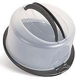 Hausfelder Kuchen Transportbox rund, Tortentransportbox mit Haube und Griff, Tortenglocke...