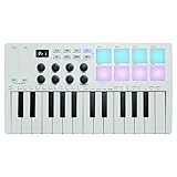 LBMED MIDI-Keyboard-Controller,tragbare Beat-Maker-Maschine Mit 25Tasten,8 RGB-Pads Und 8...