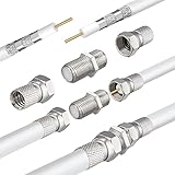 HB-DIGITAL Set: 10x F-Stecker 7mm schmaler Mutter + 5X F-Verbinder Buchse/Buchse HQ für...