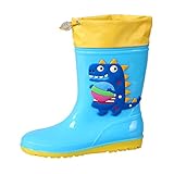 OBiQuzz Kinder Gummistiefel Jungen 22 Gefüttert Regenschuhe Niedlich Cartoon Regenstiefel...