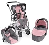 Bayer Chic 2000 637 15 Kombi Emotion All In, 3-in-1 Puppenwagen, Melange grau-rosa, 67 x...