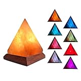 Egujiwa USB-Himalaya-Salzlampe mit 8 Wechselnden Farben, Pyramidenkristall-Salzsteinlampe...