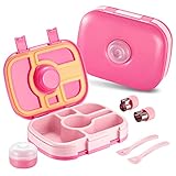 WIDODIO Brotbox kinder Mädchen, 600ml Bentobox Lunchbox Kinder mit 5 Unterteilung und 1...