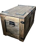 weeco Holztruhe Schatztruhe Aufbewahrungsbox mit vier Räder. Holzkiste Truhe Couchtisch...