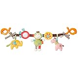 Fehn Kinderwagenkette Spielzeug Safari – Baby Mobile Kette mit niedlichen Figuren zum...