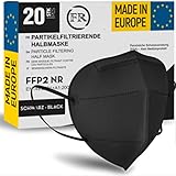 FiRiO® 20x FFP2 Maske Schwarz [MADE IN EUROPE] - Schwarze FFP2 Maske nach...