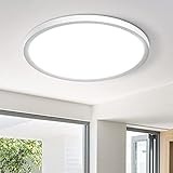 LED Deckenleuchte Flach Rund Deckenlampe 24W - Modern Natürliches Weiß 5000K 1950LM LED...