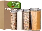 uandu Vorratsdosen mit Deckel Luftdicht 4er Groß Set, Aufbewahrungsbox mit deckel küche...