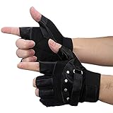 sueyeuwdi Herren Soft Biker Handschuhe Fingerlos Fahren Warme Motorrad Lederhandschuhe...