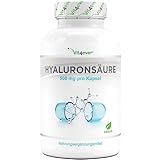 Hyaluronsäure - 120 Kapseln hochdosiert mit 500 mg - 500-700 kDa - Pflanzlich aus...