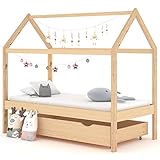 UTUMAX Home Furniture Kinderbett mit Schublade, Kiefer massiv, 80 x 160 cm