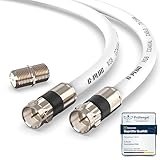 G-PLUG 2m Koaxialkabel RG6 – 135dB 4-fach geschirmt mit vergoldeten Steckern &...