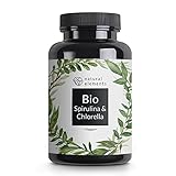 Bio Spirulina & Chlorella Presslinge - 500 Tabletten - 2400mg Spirulina und Chlorella je...