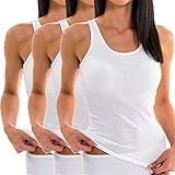 HERMKO 1310 3er Pack Damen Basic Tank Tops - 100% Bio-Baumwolle in Feinripp - Langlebig...