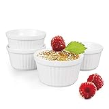 Soufflé Förmchen, 4 Stück Creme Brulee Schälchen - Pastetenform - 180ml, Kleine...