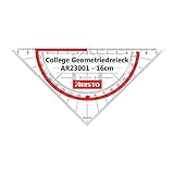 Aristo AR23001 College Geometriedreieck (Hypotenuse 16 cm, Tuschenoppen und Facetten,...