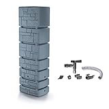 Kreher XXL Wassertonne Tower Stone mit Wasserhahn und Füllautomat. Tolle Stein Optik in...