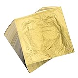 100 Blatt 16 x 16 cm blattgold blattsilber Imitation Blattgold zum Basteln Schlagmetall...