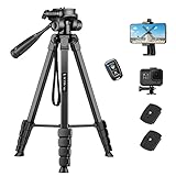 Victiv Neues Kamera Handy Stativ, 172cm Tragbares Camera Tripod, Aluminium Dreibein Stativ...