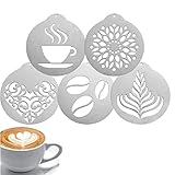 Kaffeeschablonen aus Edelstahl, Kaffee-Dekorationsschablone, Barista, Cappuccino, Kunst,...