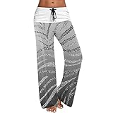 Damen Bequeme Pyjamahose Casual Stretch Kordelzug Palazzo Lounge Hose Lose Weich Boho...