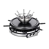 SEVERIN Raclette-Fondue-Kombination, 1900 W, Raclette für 8 Personen mit Grillstein,...