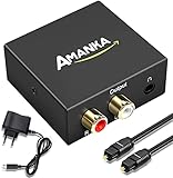 AMANKA Audio Konverter Wandler Digital, Toslink und Koaxial zu Analog (Cinch und 3,5mm...