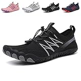 QJJQ Barfußschuhe Damen Herren Wasserschuhe Strandschuhe Schnell Trocknend Badeschuhe...