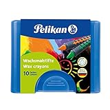 Pelikan 723155 - Wachsmalstifte 655 / 10 in einer Schiebehülse, wasservermalbar (1 x Box,...