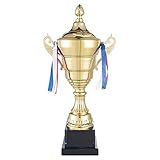 GOODS+GADGETS Gold Pokal XXL Siegerpokal mit Deckel 36 cm - Sieger Trophäe...