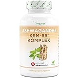 Ashwagandha KSM-66® Komplex mit 180 Kapseln - Hochdosiert mit 1060 mg pro Tagesdosis -...