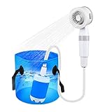 Tragbare Campingdusche, 5000 mAh, elektrische Duschpumpe, wiederaufladbar, wasserdicht,...