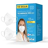 TechniSat TECHNIMASK 2.1 – 15 Stück FFP2 Maske aus Deutschland (Dolomitstaub-geprüft,...