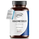 Magnesium 400mg Kapseln hochdosiert - 365 Stück (1 Jahr) 667mg je Kapsel, davon 400mg...