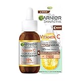 Garnier Nachtserum mit Vitamin C, Gegen dunkle Flecken und müde Haut, Vegane Formel mit...