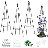 SUNYRISY Upgrade Rankhilfe Garten Obelisk 4er Set, Rankgitter für Kletterpflanzen wie...