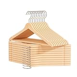 OGIVO Kleiderbügel Holz 20 Stück - Made in EU - Holzbügel Natur für Ihren Garderobe -...