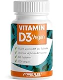 Vitamin D3 VEGAN 1000 IE - 365 Tabletten - Jahresvorrat Vitamin D3 - optimal hochdosiert -...