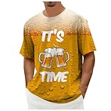 Männliche Sommer Casual Oktoberfest Wein Glas Druck Hemd Bluse Kurzarm Rundhals T Shirt...